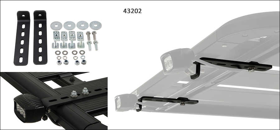 Rhino Rack Pioneer 43202 SI light  mounting brackets